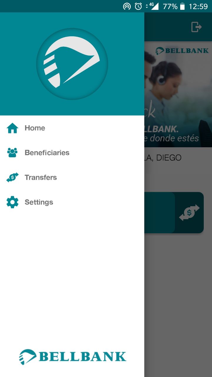 Screenshot of Bellbanking app